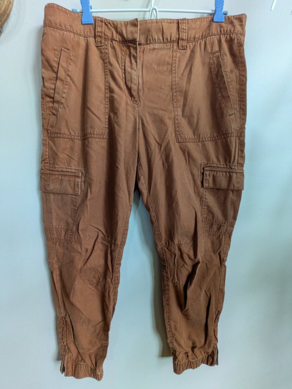 Ann Taylor loft rust utility pants cropped cotton and lyocellsize 8 #761